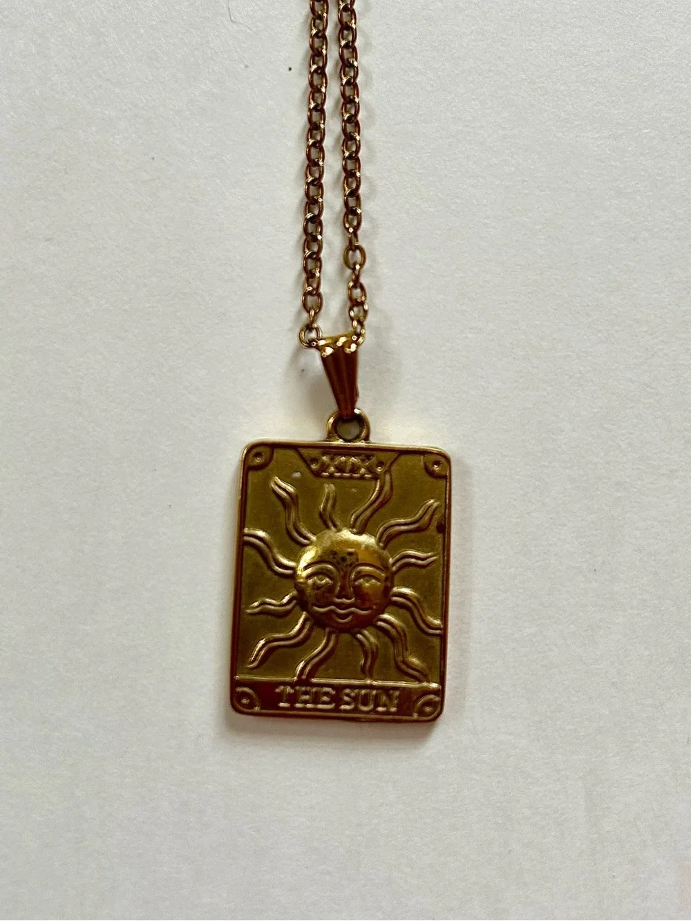Goddess Provisions Sun Tarot Pendant Necklace - Gold Tone